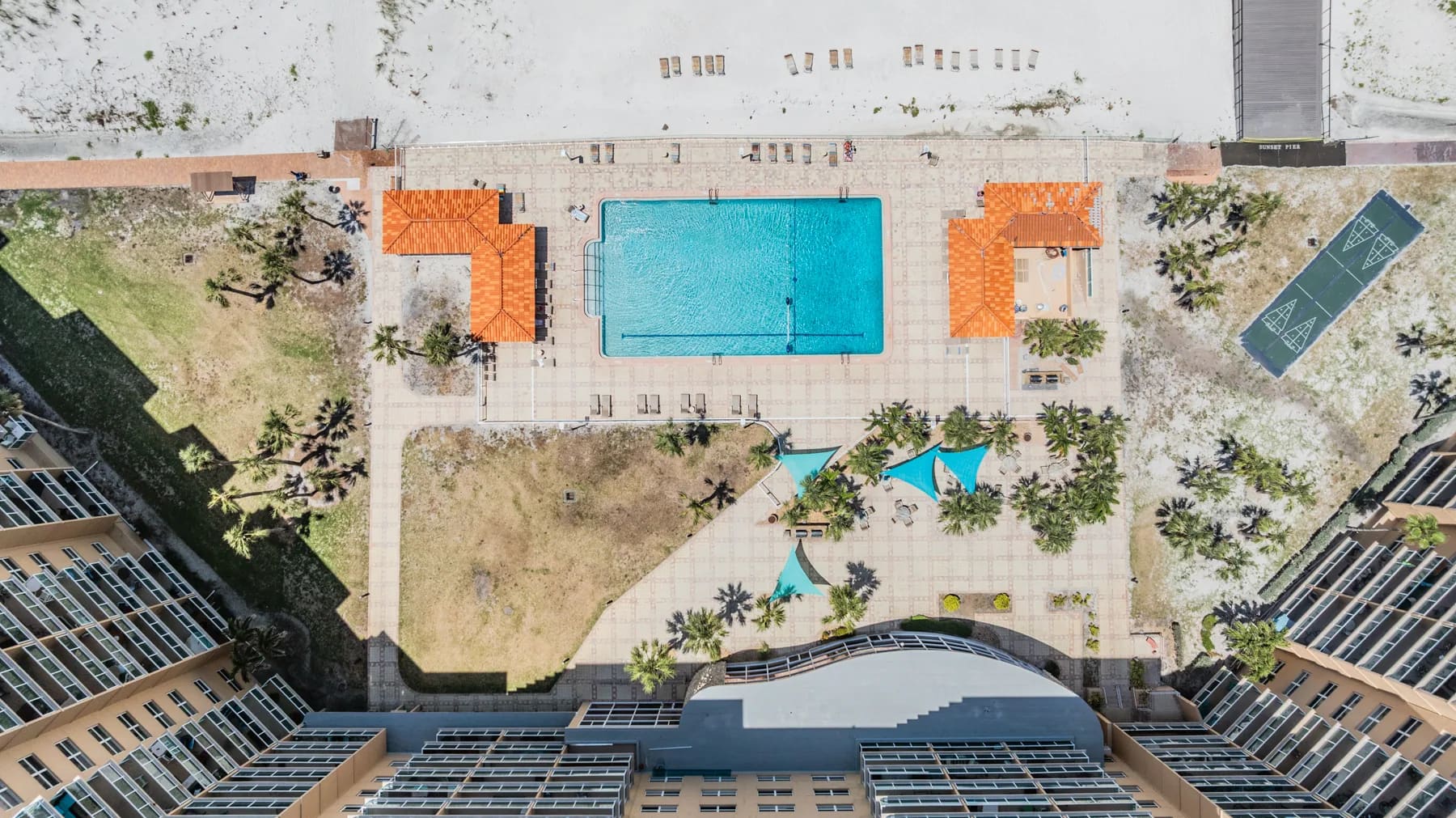 Commercial pool and amenity area in the Tampa Bay area
